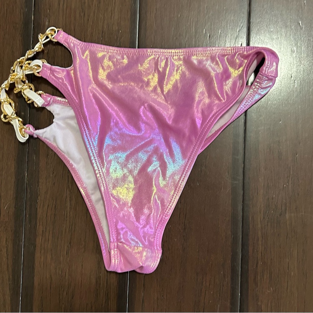 SHEIN Pink Metallic Chain Bikini Set – Size S - Picture 4 of 4